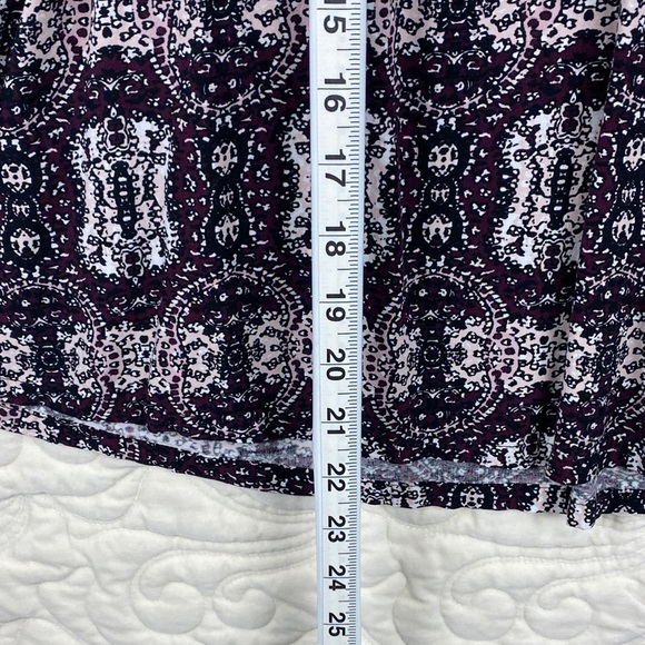 Reitmans Skirt Purple Paisley Elastic Waist Size 16 - Picture 5 of 9